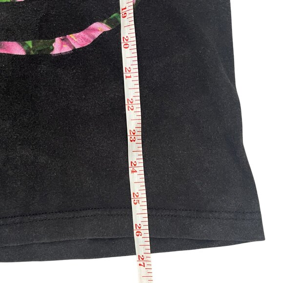 Nirvana Band T-Shirt Women’s Small Black Pink Floral Smiley Face Graphic Tee - Picture 6 of 10
